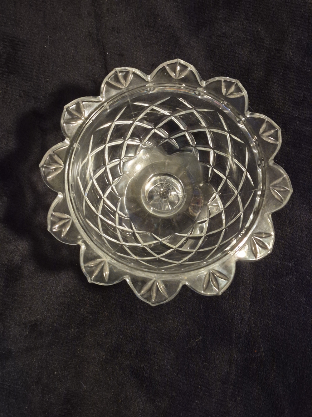 Vintage 24% Lead Crystal Pedestal Compote Dish (Made in USA)